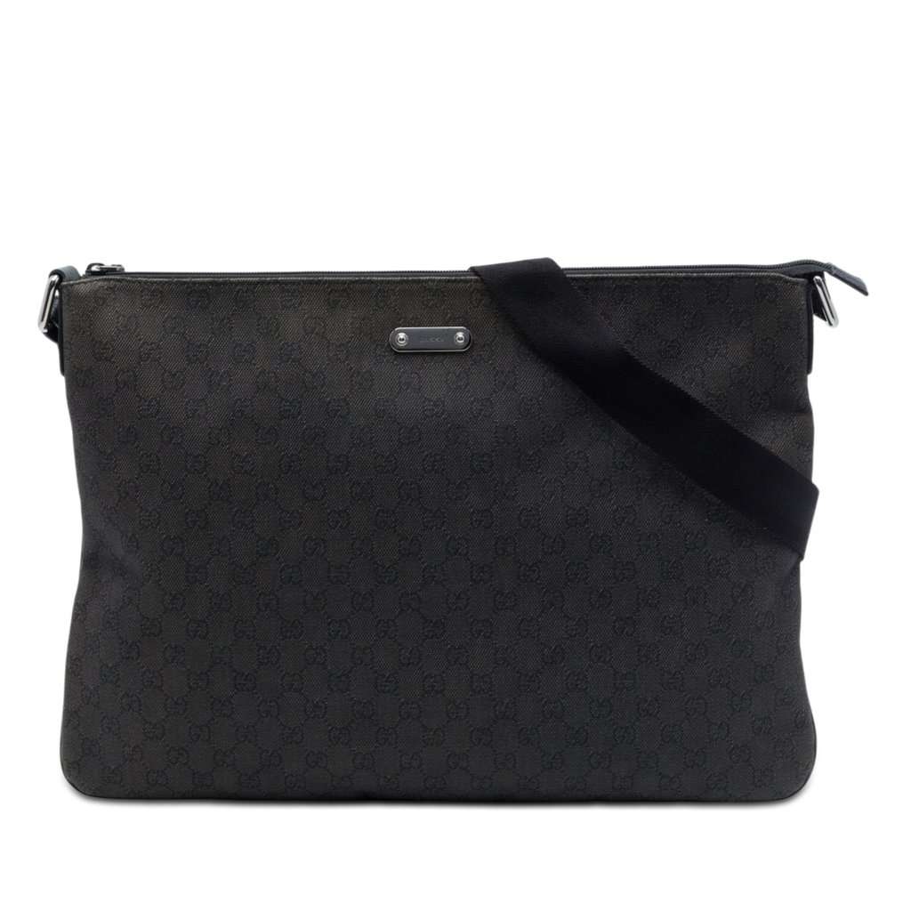 Gucci GG Denim Crossbody Black Very good condition - Front View