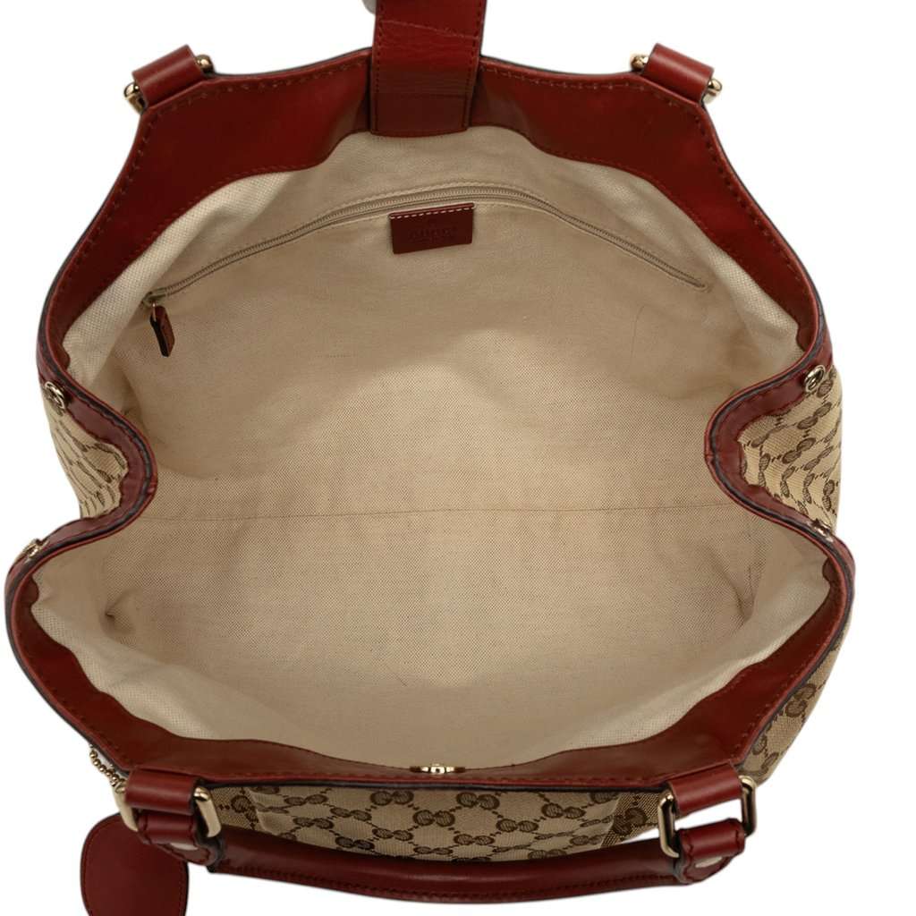 Gucci Medium GG Canvas Sukey Tote Beige Very good - Model View