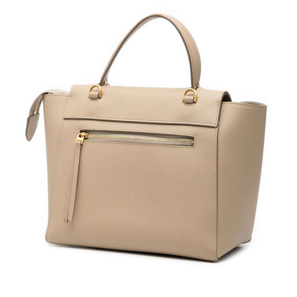 Celine Micro Grained Calfskin Belt Bag Beige Leather Very good condition - Back View