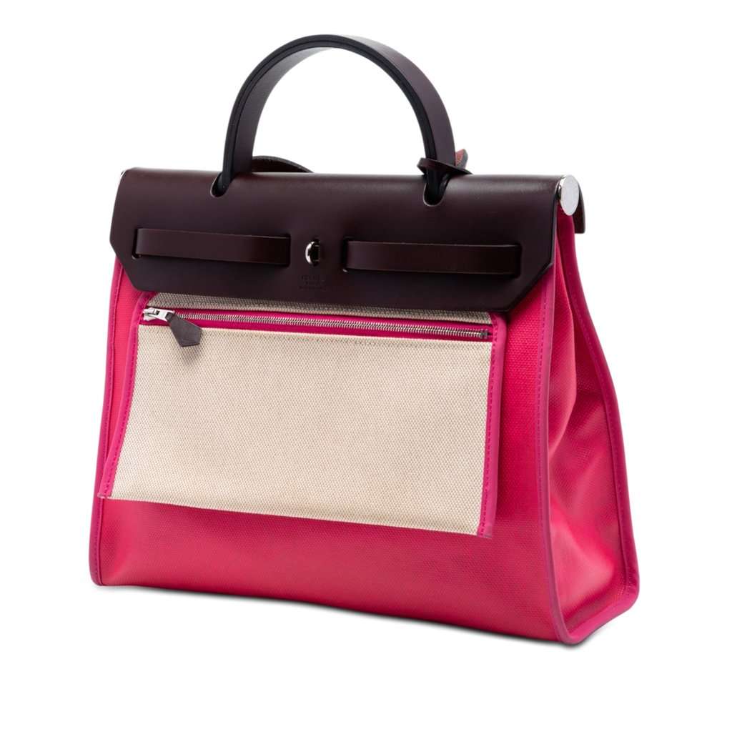 Hermès Toile H Berline Herbag Zip 31 Pink Very good condition - Back View