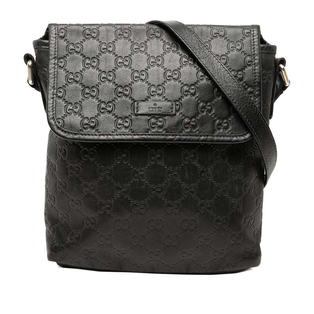 Gucci Guccissima Crossbody Black Leather Good condition - Front View