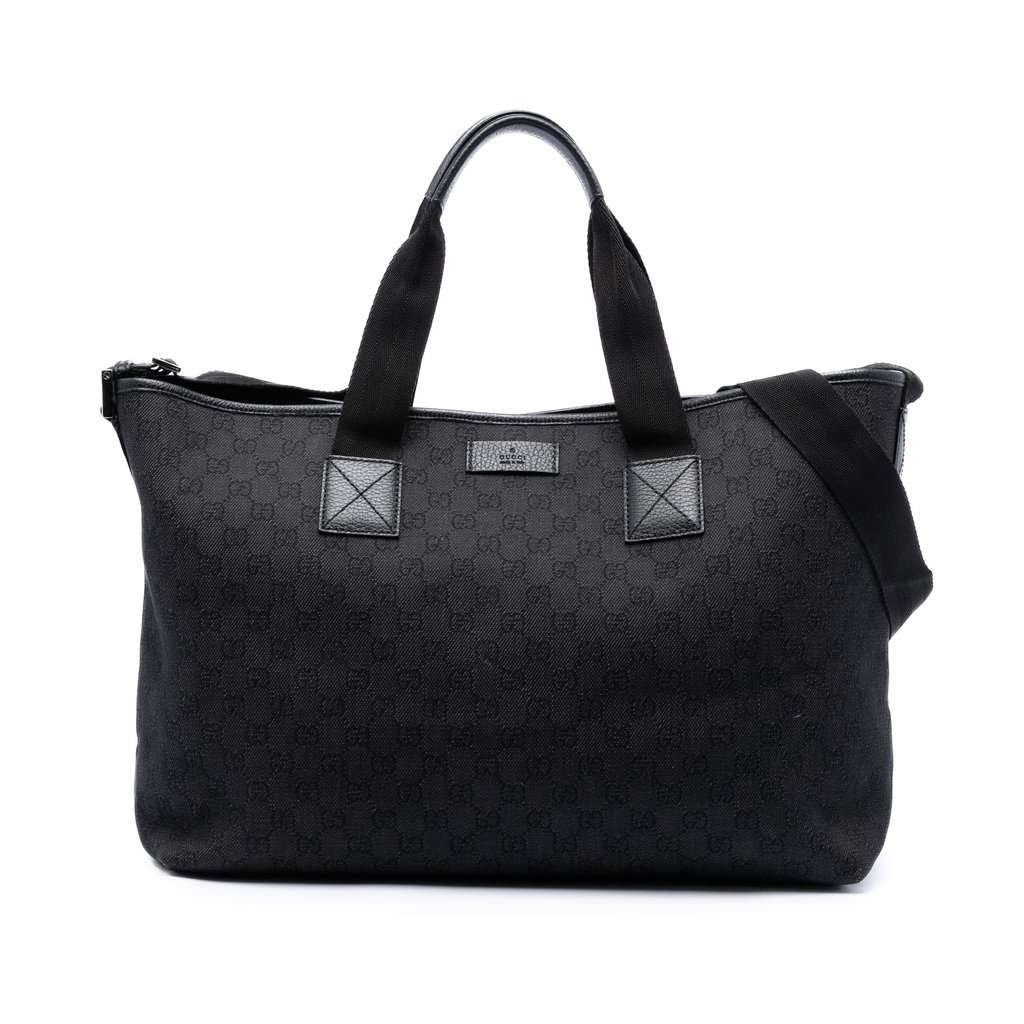 Gucci GG Denim Satchel Black Very good condition - Front View