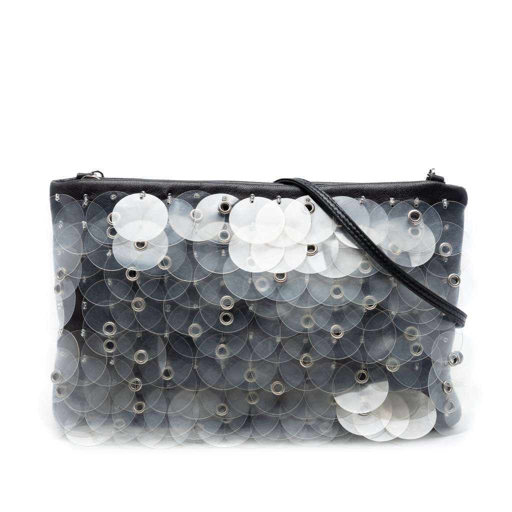 Prada Nappa Paillettes Crossbody Black Leather Very good condition - Front View