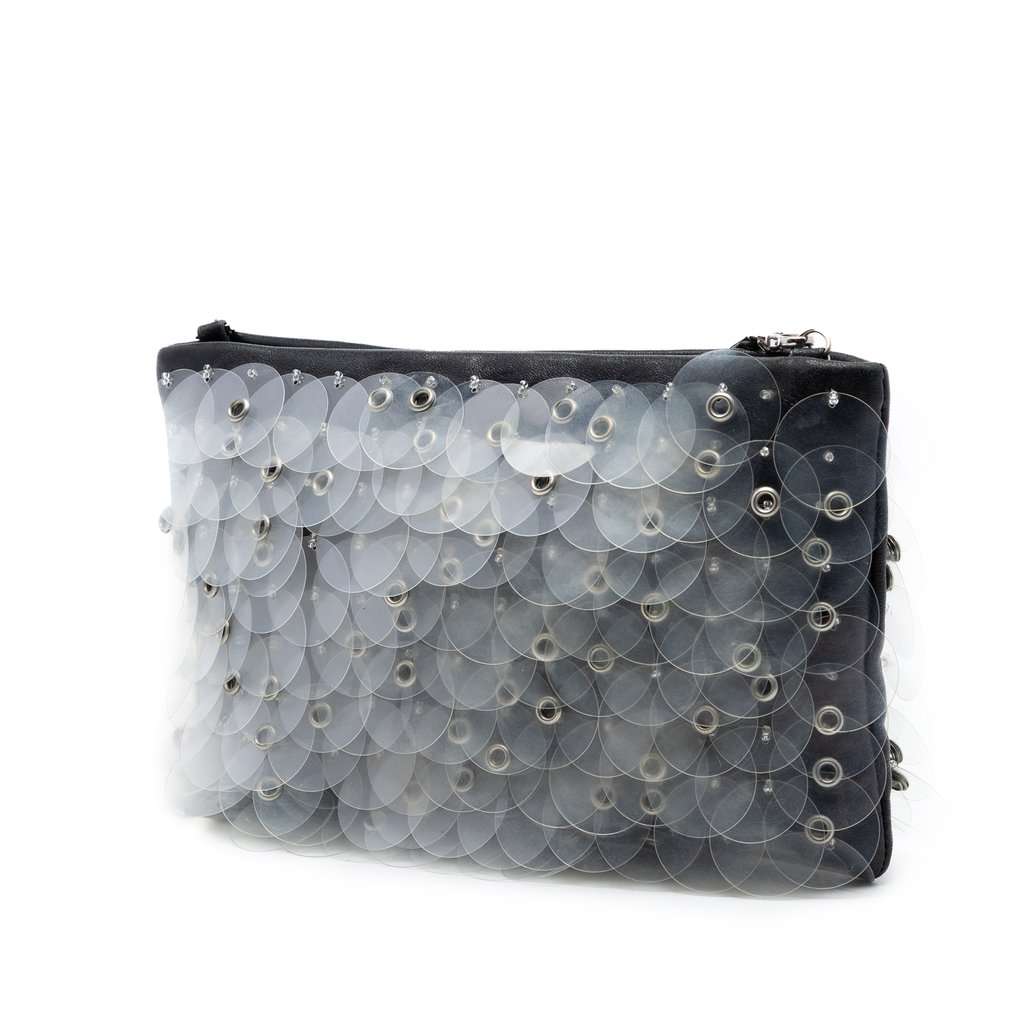 Prada Nappa Paillettes Crossbody Black Leather Very good condition - Back View