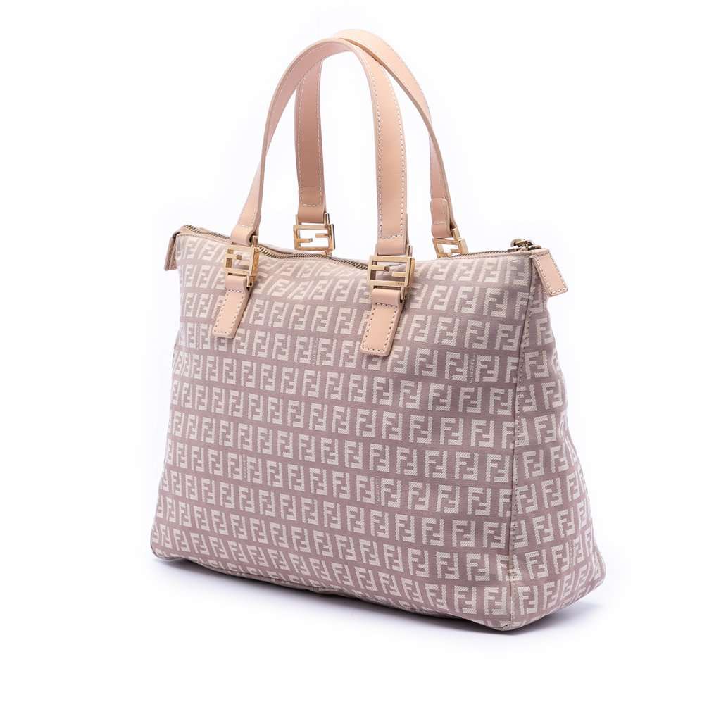 Fendi Zucchino Canvas Tote Purple Very good condition - Back View