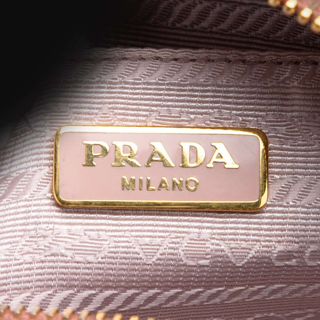 Prada Saffiano Vernice Bow Camera Bag Brown Leather Very good condition - Box View