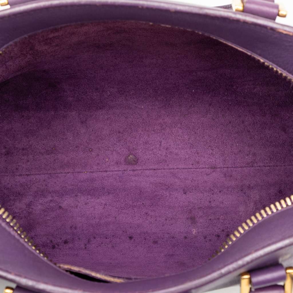 Saint Laurent Baby Leather Monogram Cabas Satchel Purple Leather Good - Model View
