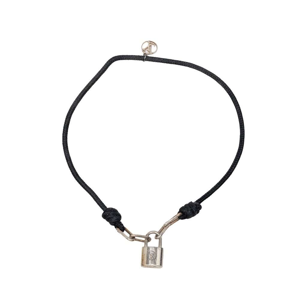 Louis Vuitton Unicef Sterling Silver and Cord Lockit Bracelet Silver Metal Very good condition - Front View