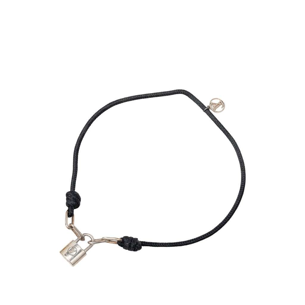 Louis Vuitton Unicef Sterling Silver and Cord Lockit Bracelet Silver Metal Very good condition - Back View