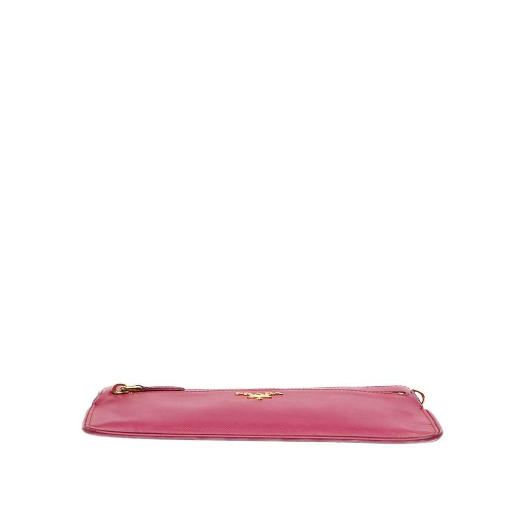 Prada Saffiano Lux Top Zip Crossbody Pink Leather Very good - Inside View