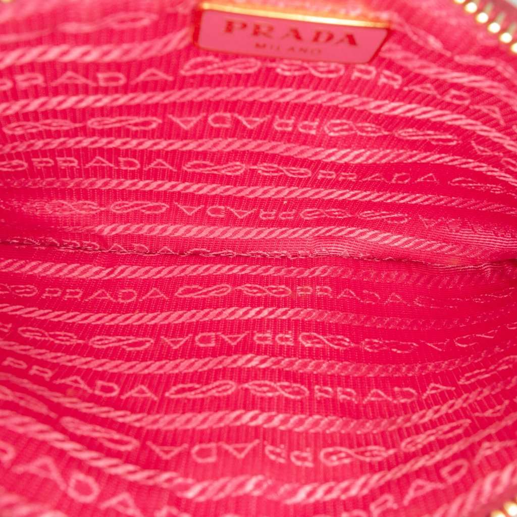 Prada Saffiano Lux Top Zip Crossbody Pink Leather Very good - Model View