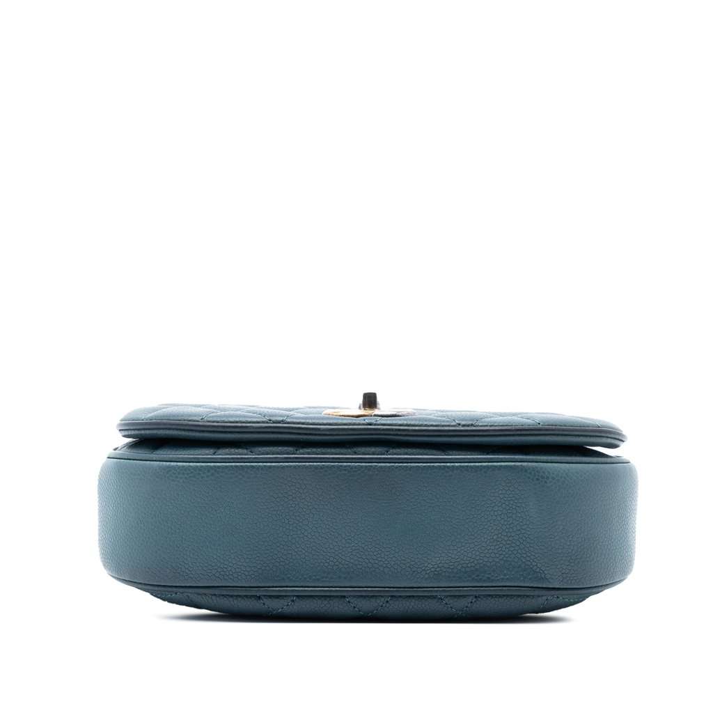 Chanel Small Quilted Caviar Casual Pocket Flap Blue Leather Very good - Inside View