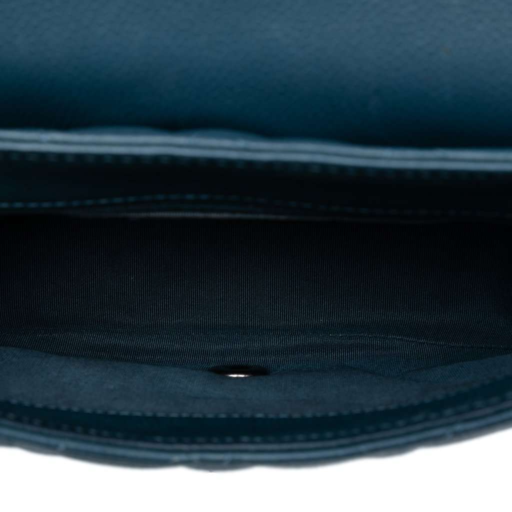 Chanel Small Quilted Caviar Casual Pocket Flap Blue Leather Very good - Model View