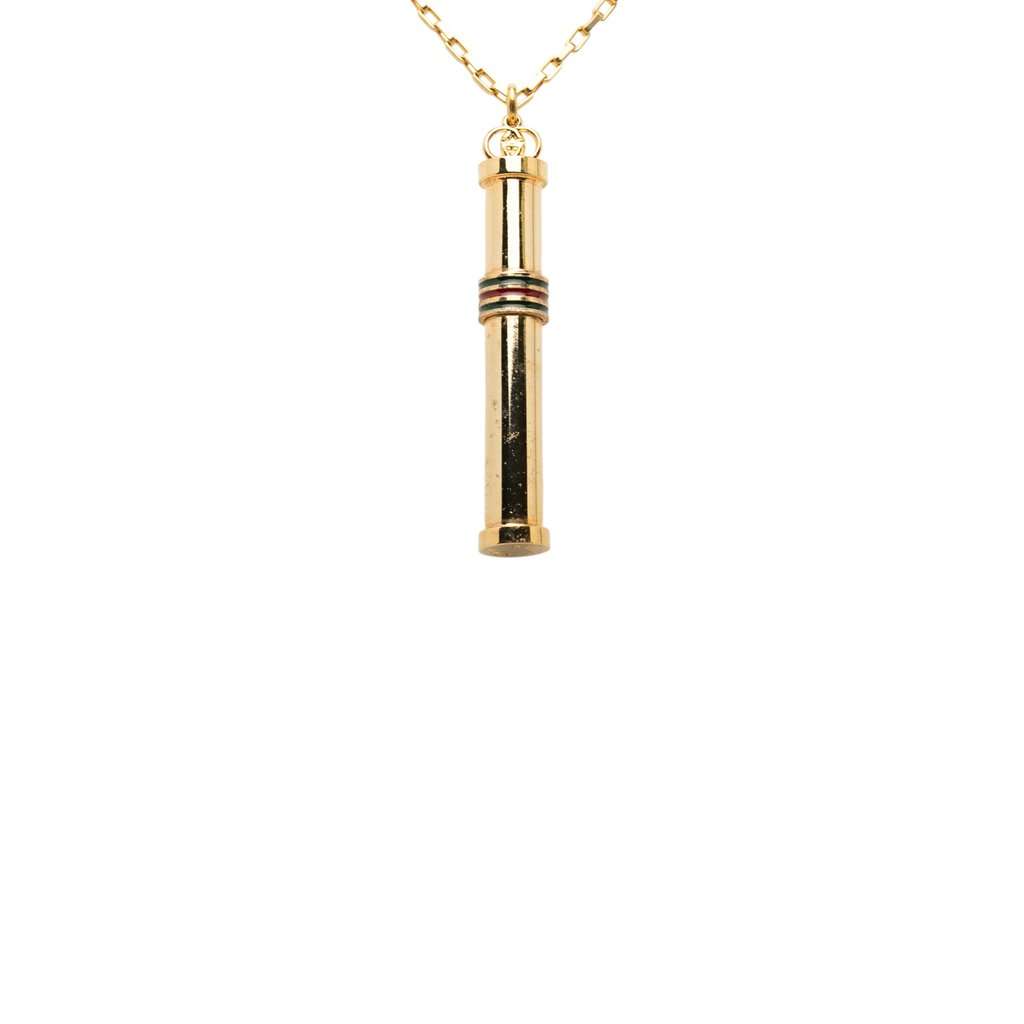 Gucci Gold Plated Web Perfume Bottle Pendant Necklace Gold Metal Very good condition - Inside View
