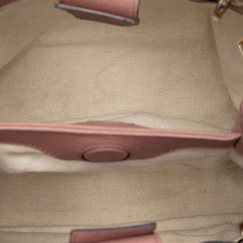 Gucci Small Calfskin Bamboo Shopper Satchel Brown Leather Very good condition - Model View
