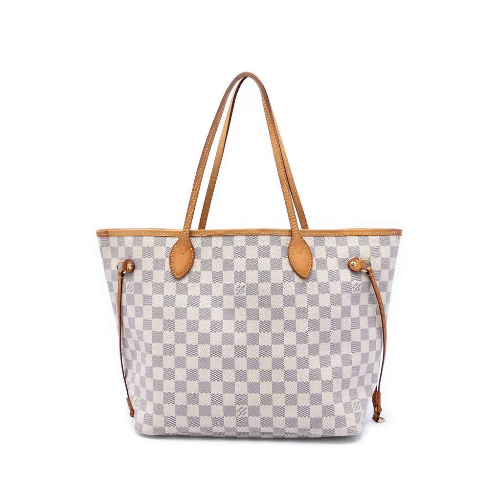 Louis Vuitton Damier Azur Neverfull MM White Very good condition - Front View