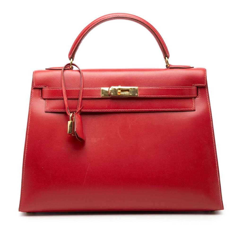 Hermès Box Calf Kelly Sellier 32 Red Leather Very good condition - Front View