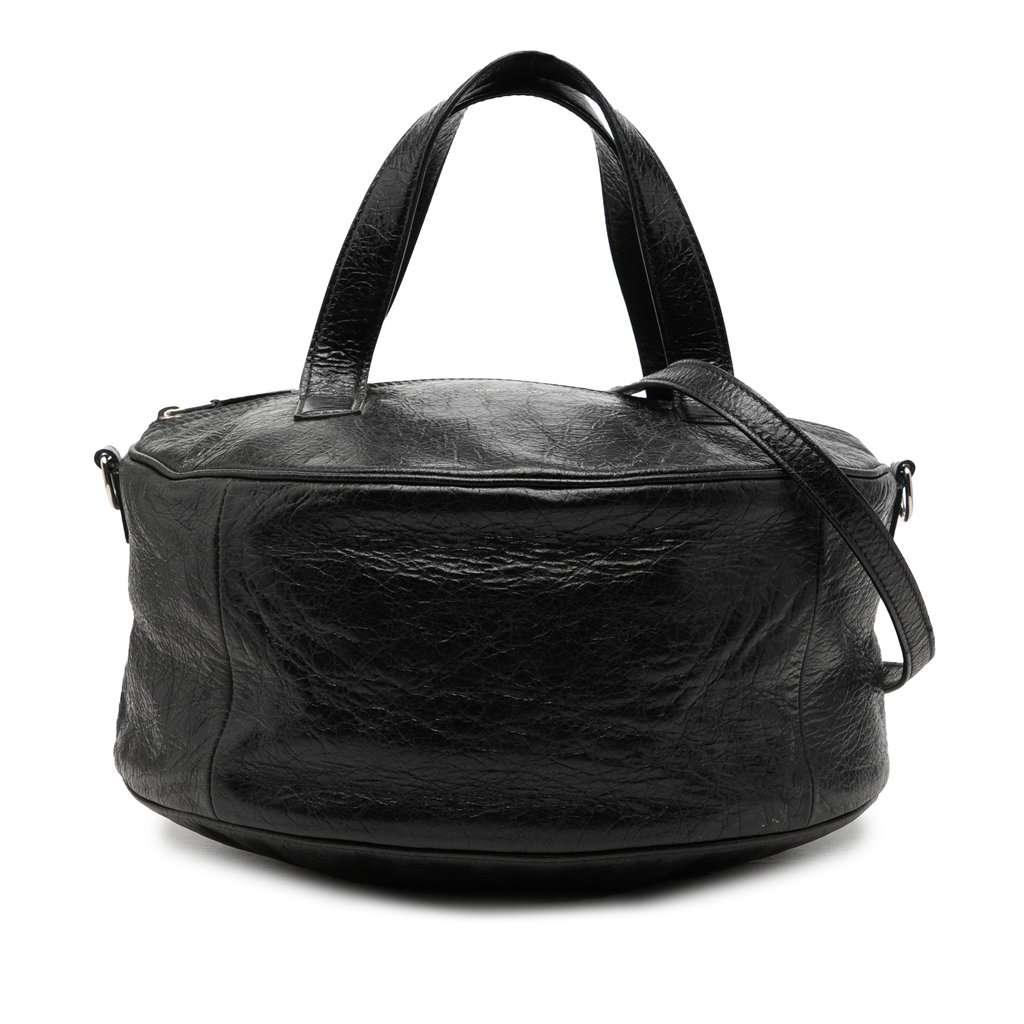 Balenciaga Lambskin Round Arena Air Hobo Black Leather Very good - Front View