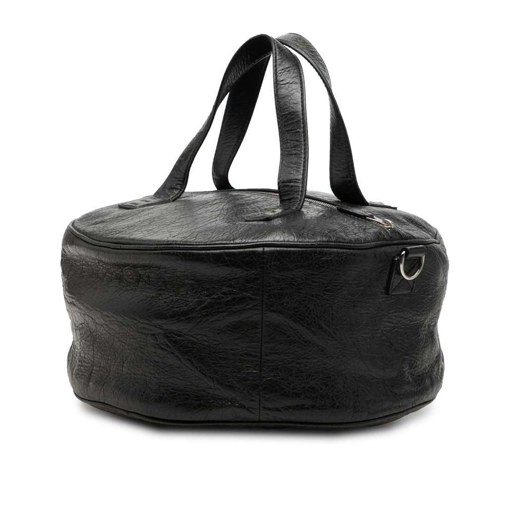 Balenciaga Lambskin Round Arena Air Hobo Black Leather Very good - Back View