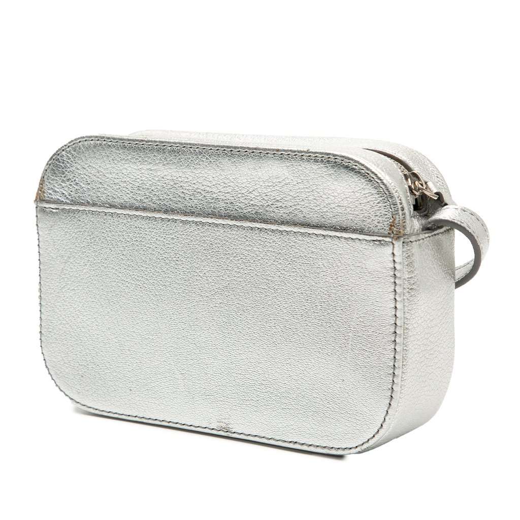 Balenciaga XS Metallic Leather Everyday Camera Bag Silver Leather Very good - Back View