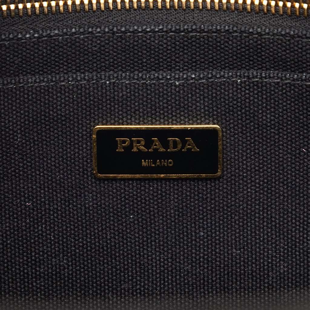 Prada Small Canvas Canapa Logo Satchel Black Very good condition - Box View