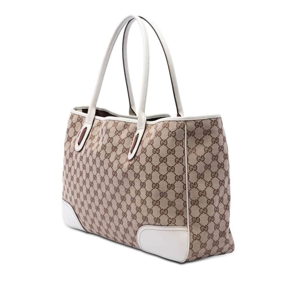 Gucci GG Canvas Web Princy Tote Beige Very good - Back View