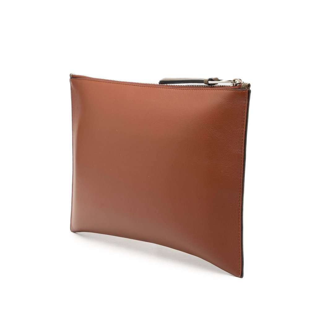 Loewe Leather Anagram Flat Pouch Brown Leather Very good condition - Back View