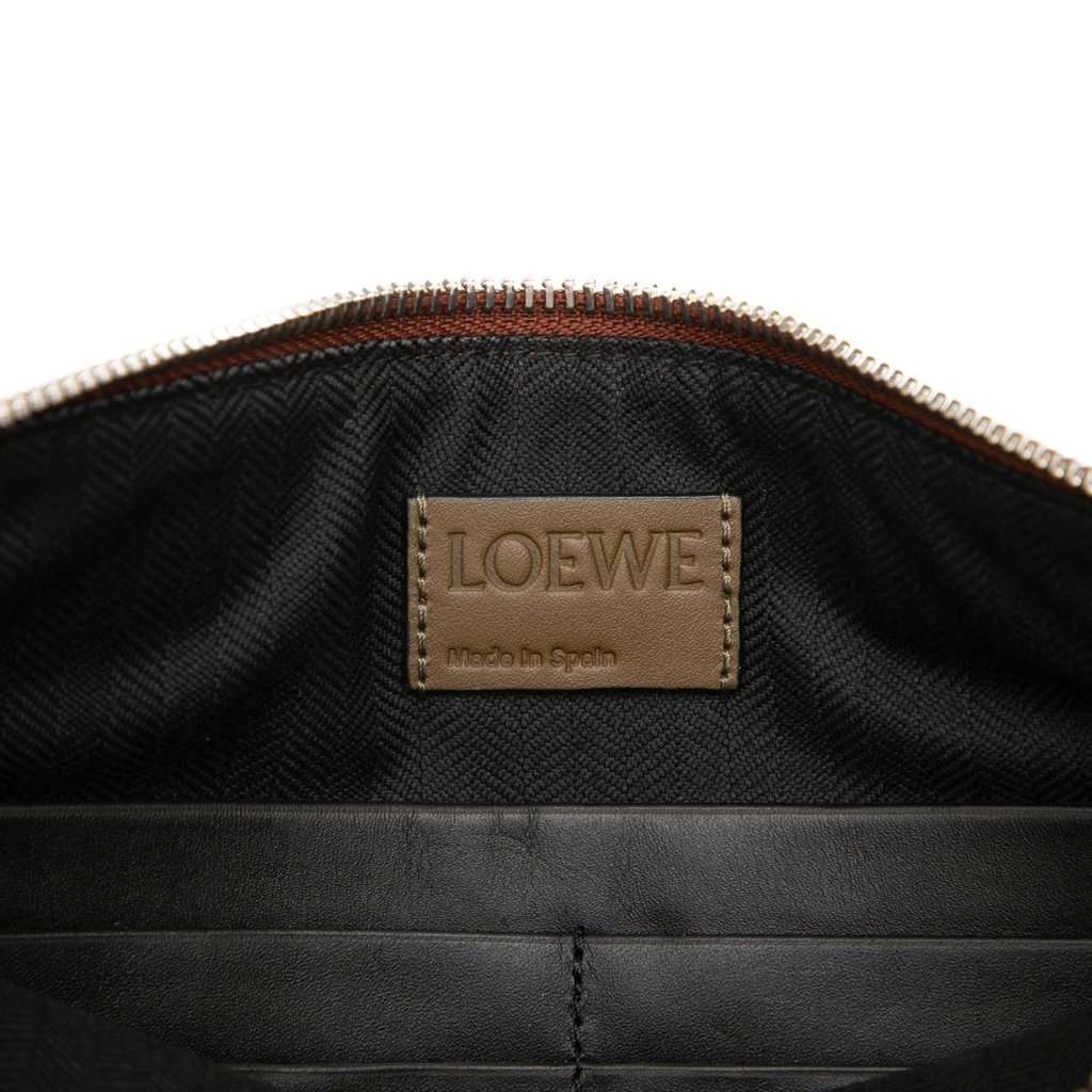 Loewe Leather Anagram Flat Pouch Brown Leather Very good condition - Box View