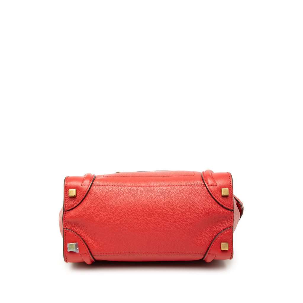 Celine Micro Calfskin Luggage Tote Red Leather Very good - Inside View