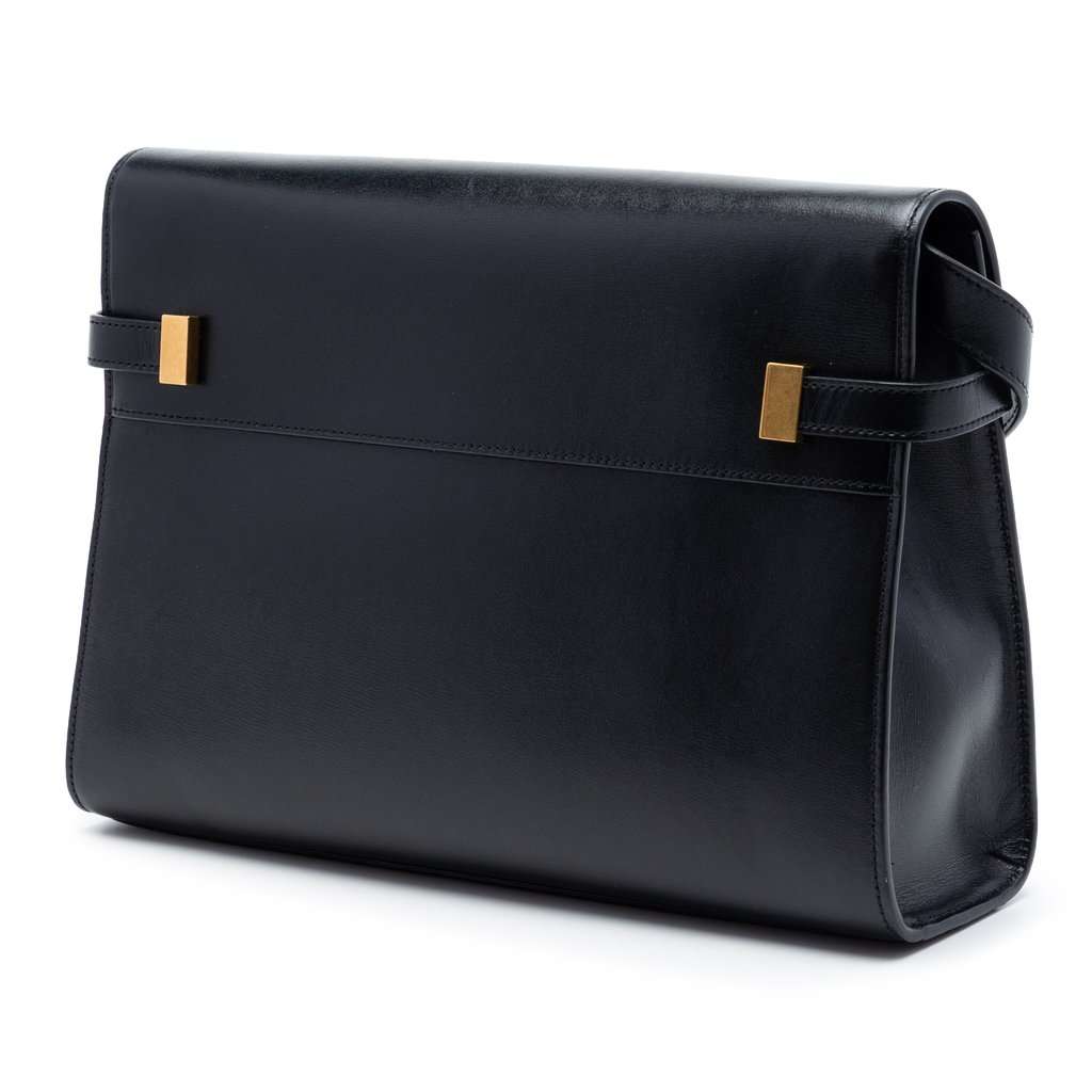 Saint Laurent Medium Smooth Calfskin Manhattan Shoulder Bag Black Leather Very good condition - Back View