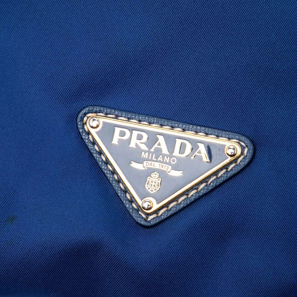 Prada Tessuto Zip Top Convertible Tote Blue Very good - Box View