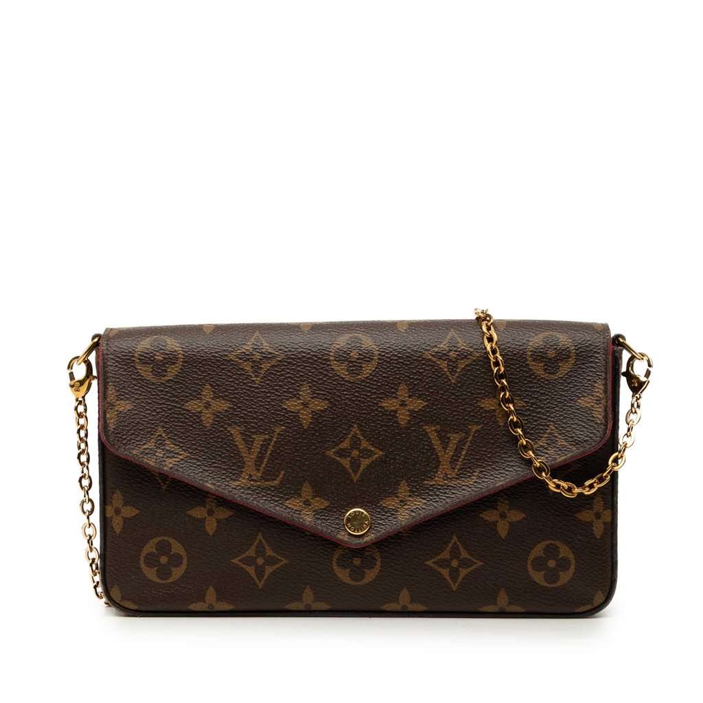 Louis Vuitton Monogram Pochette Felicie Brown Good - Front View