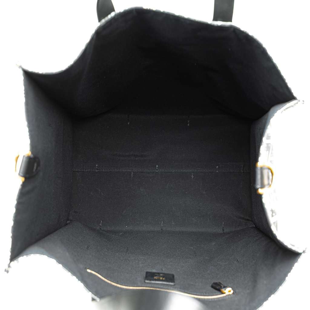 Fendi Joshua Vides Zucca Coated Canvas Cloudy Shopper Satchel Blue Very good - Model View