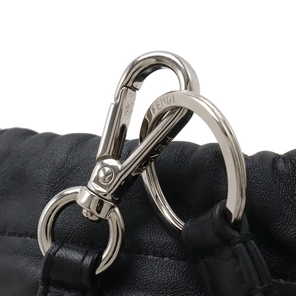 Fendi Nappa Logo Neck Phone Pouch Black Leather Very good - Box View
