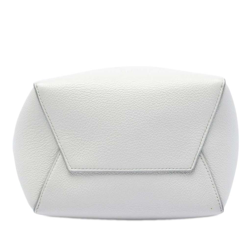 Celine Small Soft Grained Calfskin Seau Sangle Bucket Bag White Leather Very good condition - Inside View