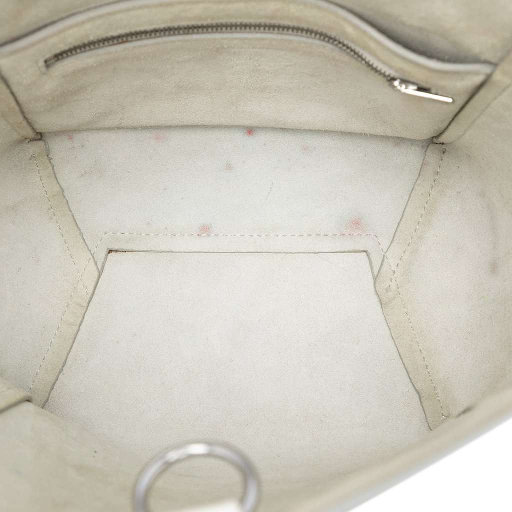 Celine Small Soft Grained Calfskin Seau Sangle Bucket Bag White Leather Very good condition - Model View