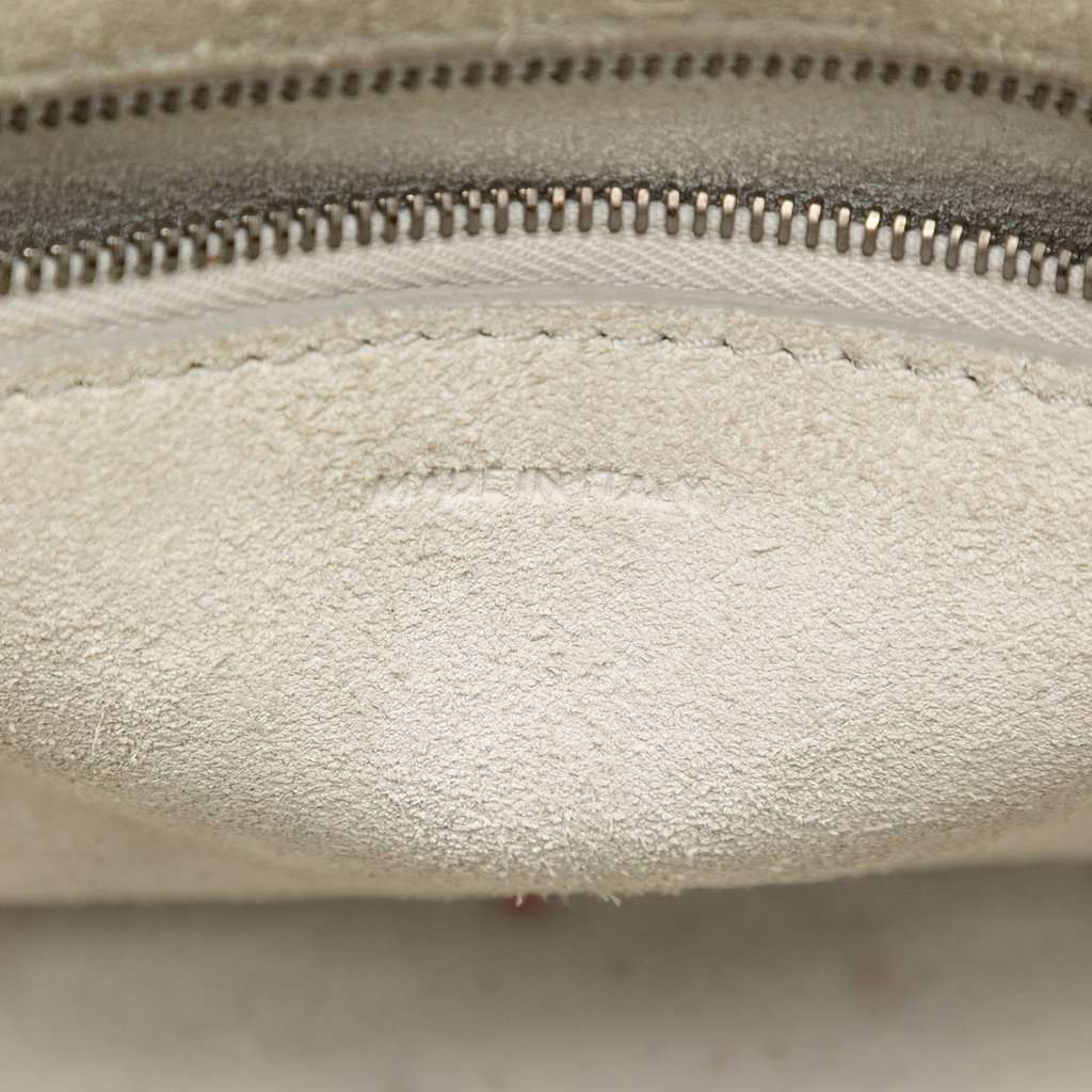 Celine Small Soft Grained Calfskin Seau Sangle Bucket Bag White Leather Very good condition - Box View