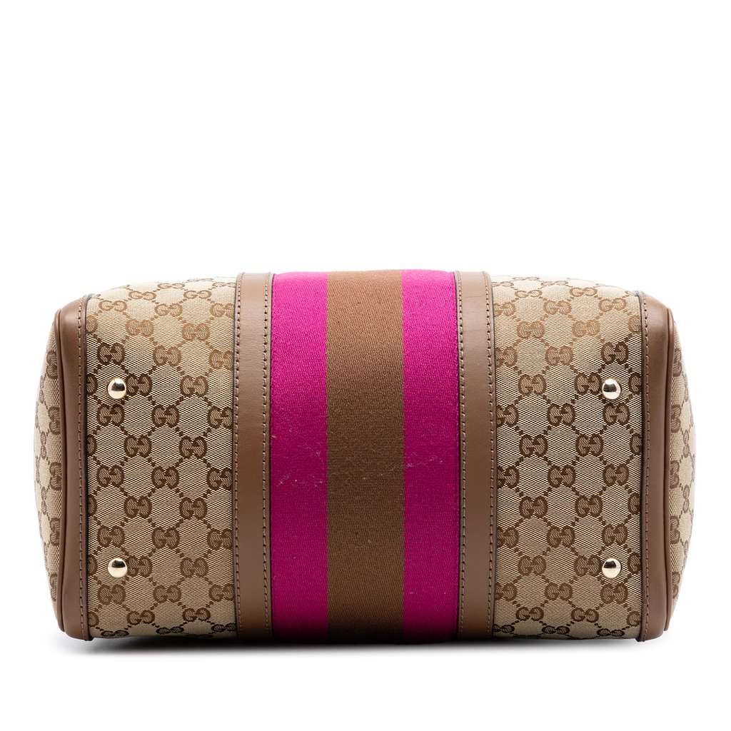 Gucci Medium GG Canvas Web Joy Boston Bag Beige Very good condition - Inside View