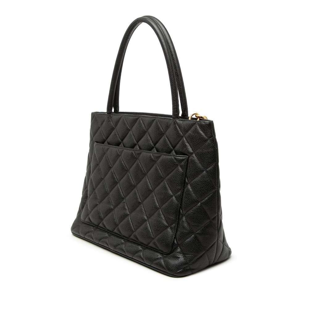 Chanel Caviar Medallion Tote Black Leather Very good condition - Back View
