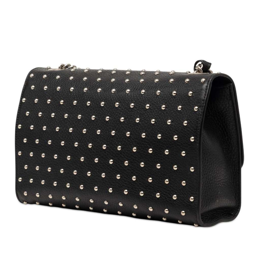 Gucci Medium Studded Leather Miss Bamboo Crossbody Black Leather Very good - Back View