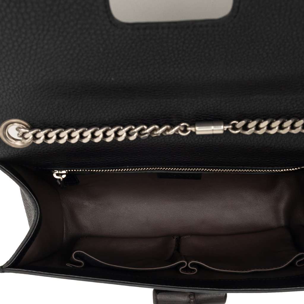 Gucci Medium Studded Leather Miss Bamboo Crossbody Black Leather Very good - Model View