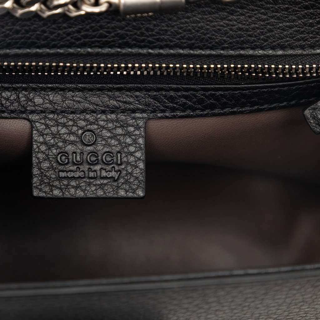 Gucci Medium Studded Leather Miss Bamboo Crossbody Black Leather Very good - Box View