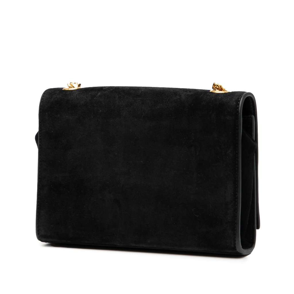 Saint Laurent Small Suede Monogram Kate Tassel Crossbody Black Leather Very good - Back View