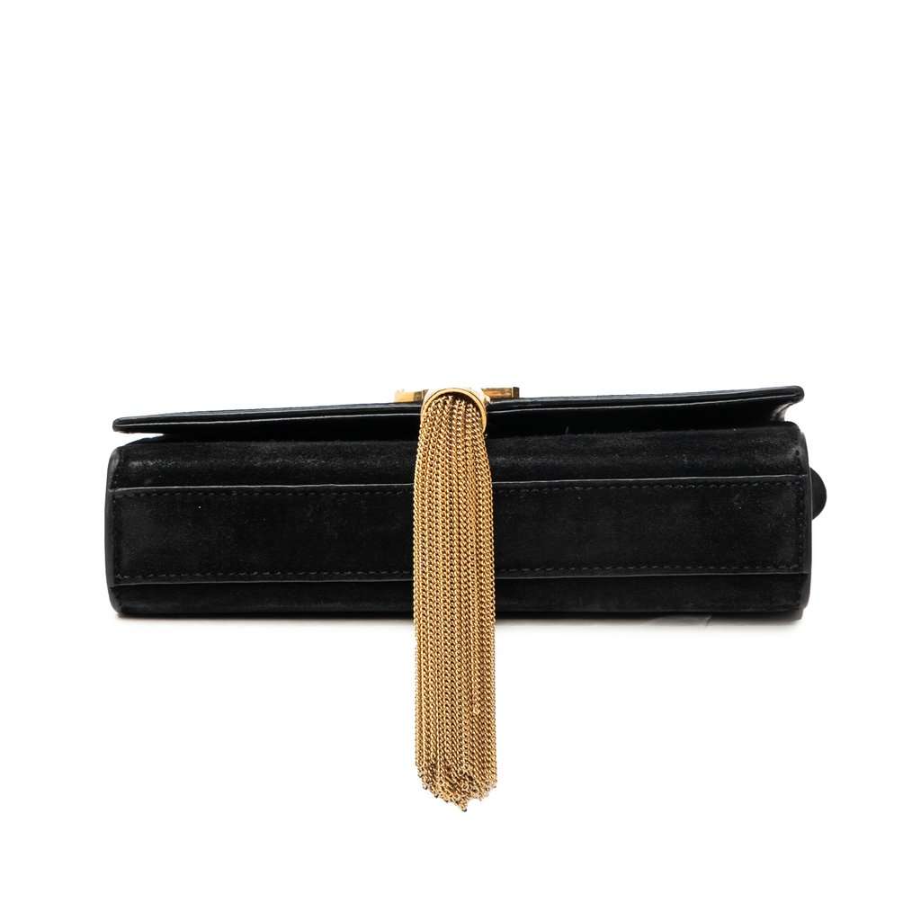 Saint Laurent Small Suede Monogram Kate Tassel Crossbody Black Leather Very good - Inside View