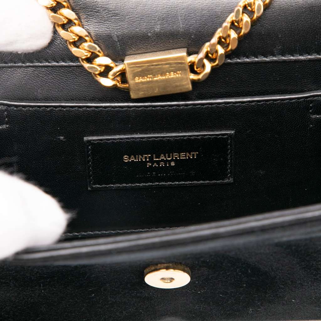 Saint Laurent Small Suede Monogram Kate Tassel Crossbody Black Leather Very good - Box View