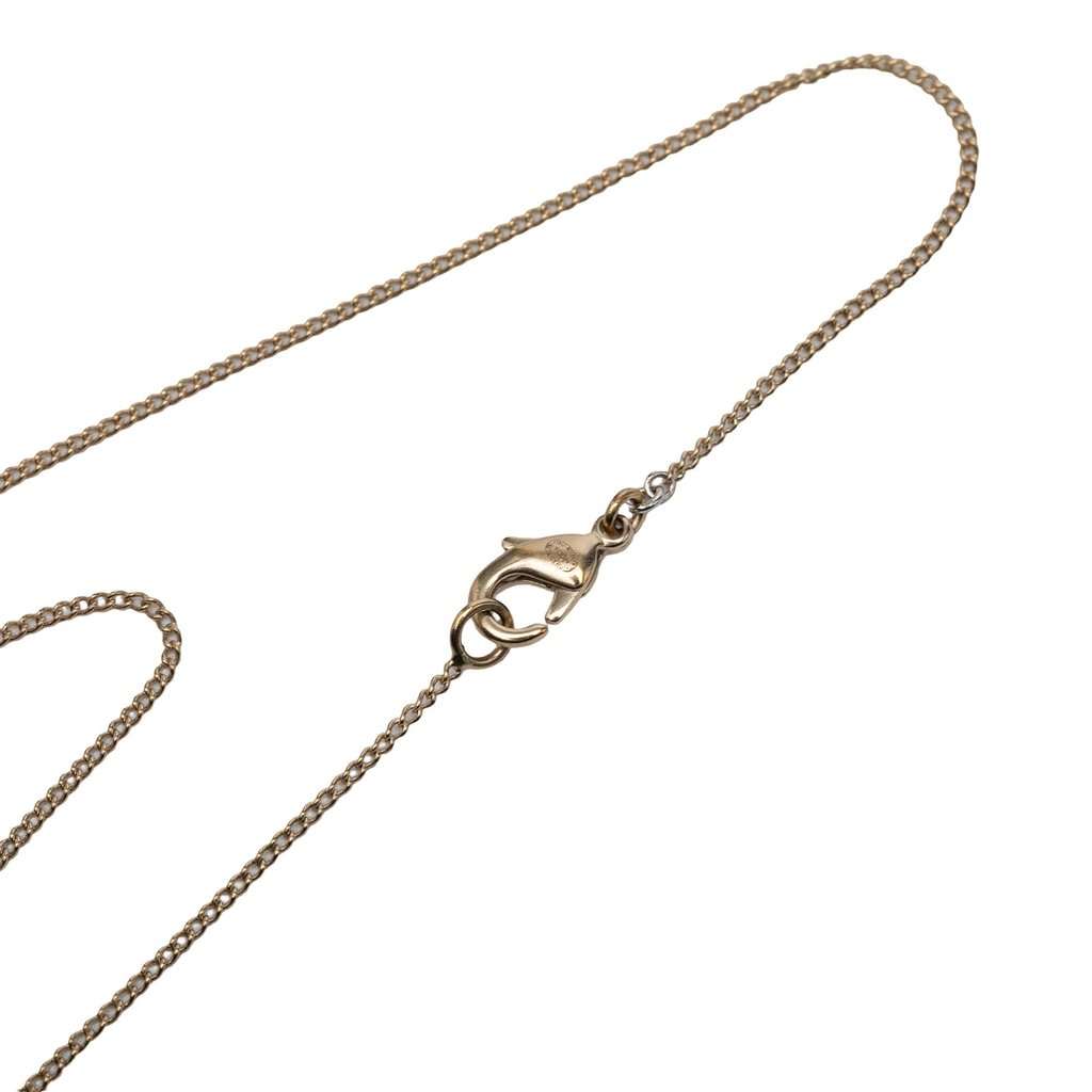 Chanel CC Gold Plated Camellia Pendant Necklace Gold Metal Very good condition - Model View