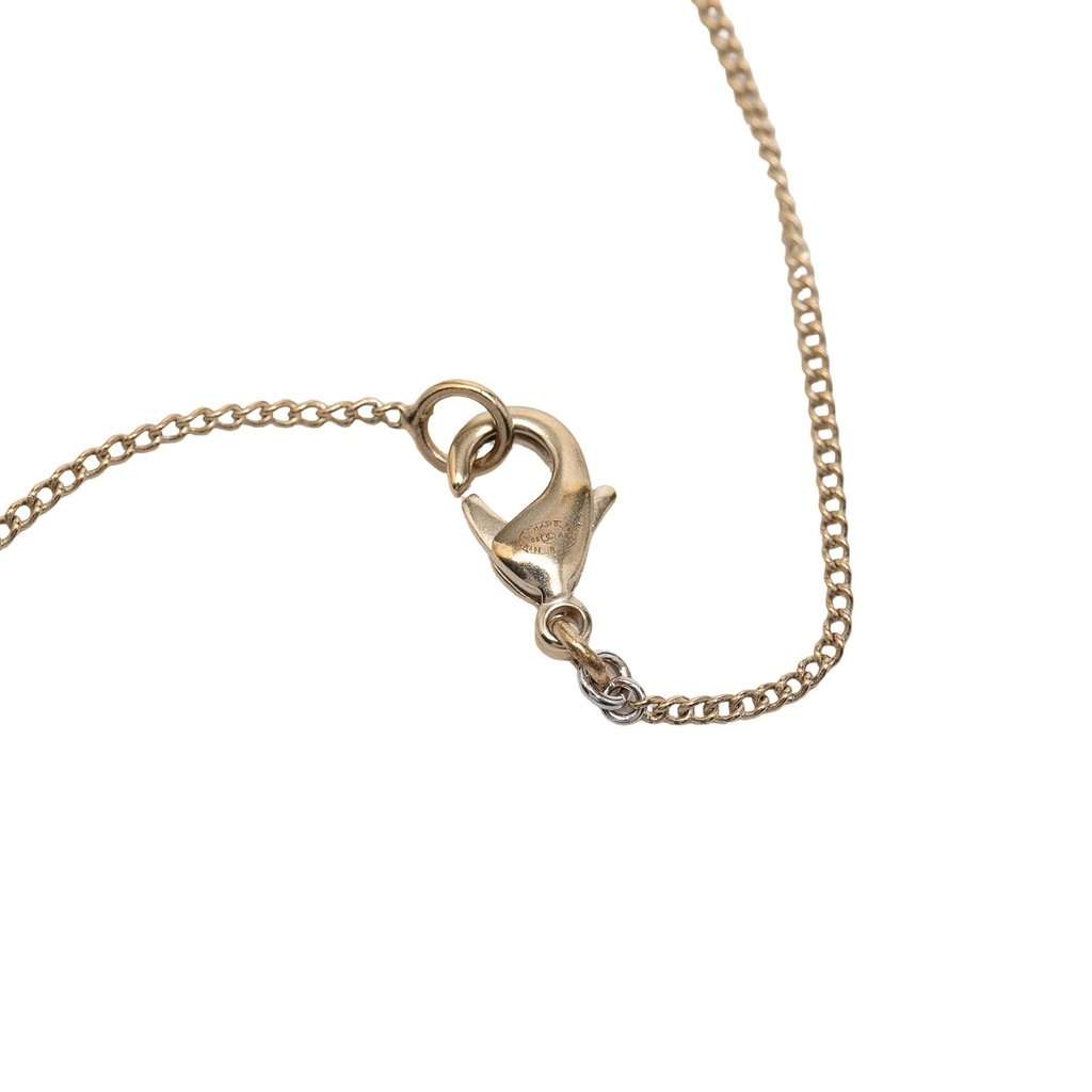 Chanel CC Gold Plated Camellia Pendant Necklace Gold Metal Very good condition - Box View