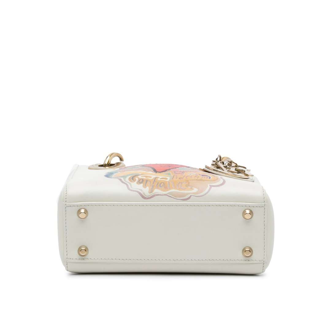 Dior DiorAmour Niki De Saint Phalle Mini Calfskin Lady Dior White Leather Very good condition - Model View