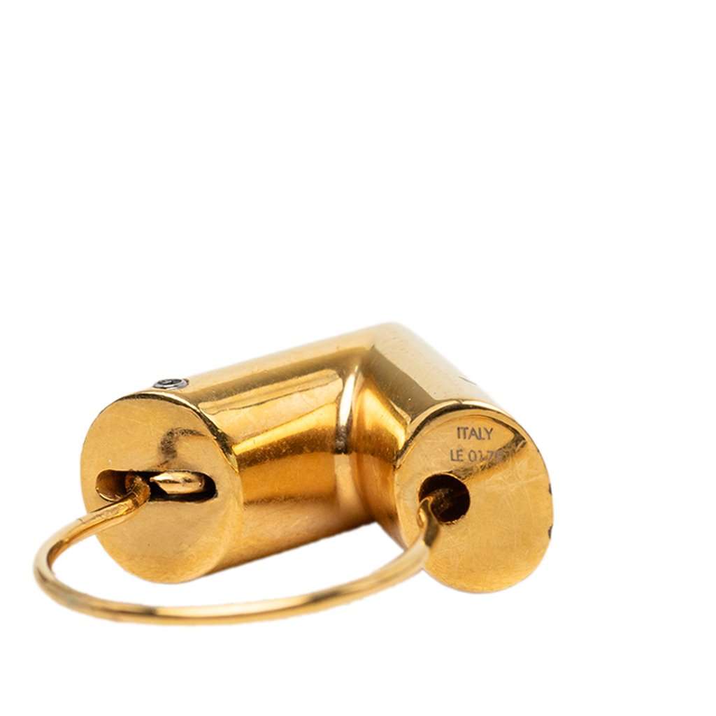 Louis Vuitton Gold Plated Essential V Hoop Earrings Gold Metal Very good - Inside View