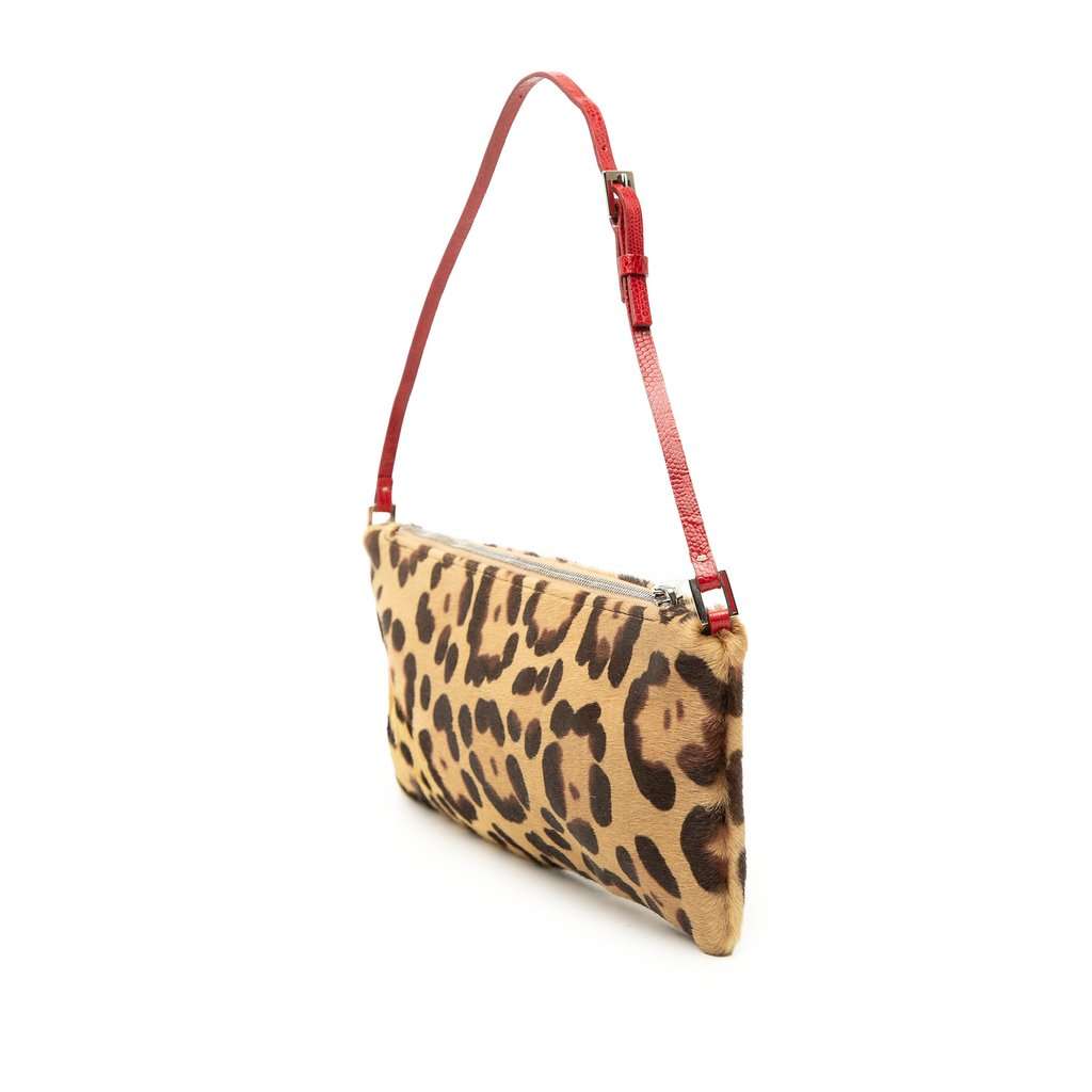 Valentino Pony Hair Animal Print Handbag Beige Very good condition - Back View